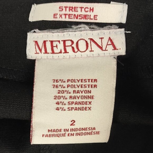 Merona Women's Black Pull On A-Line Stretch Back Zipper & Hook Skirt Size 2 - Picture 9 of 10